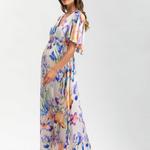 robe longue maternité fleurie