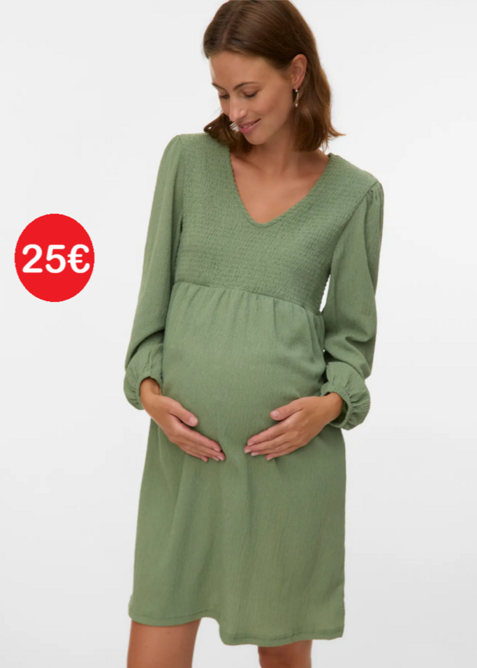 green maternity dress
