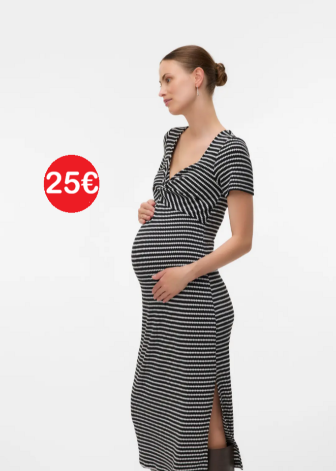 robe rayée de maternité