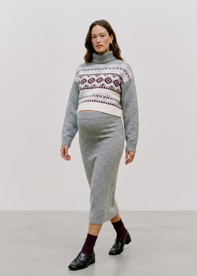 ensemble jupe et crop top de grossesse
