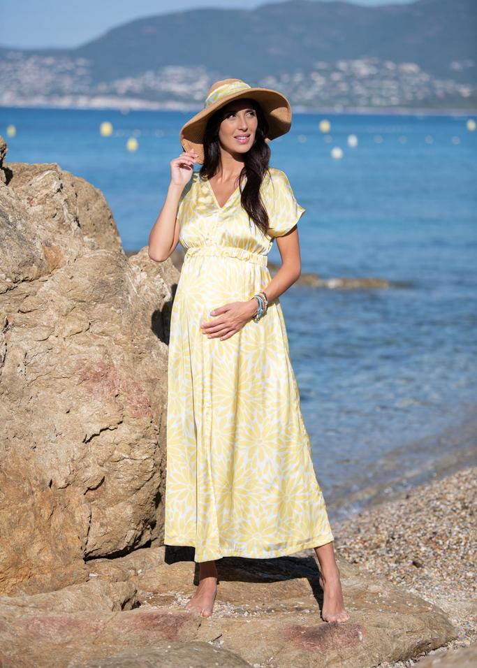 Formal yellow maternity dress