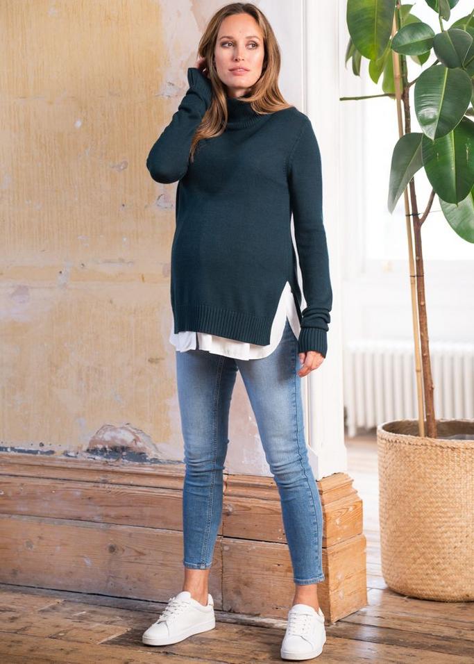 green maternity knitted jumper