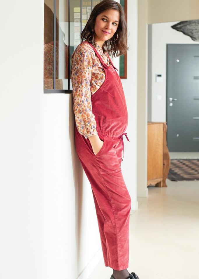 salopette en velours de grossesse