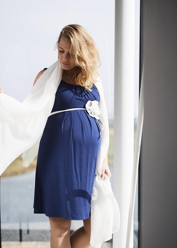 Blauw zwangerschapskleed Un ventre pour deux