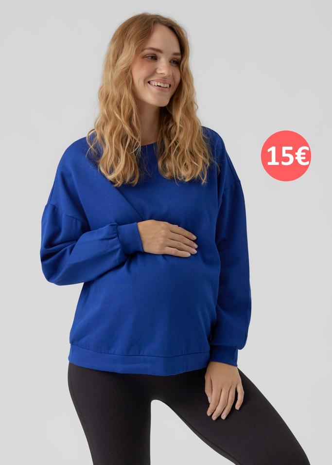 blue maternity pull-over