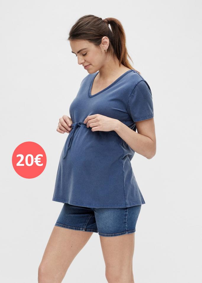 top de grossesse bleu
