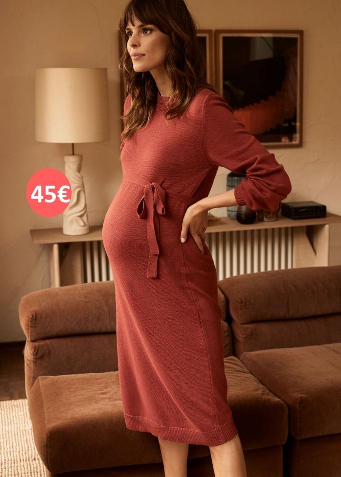 terra cota maternity dress