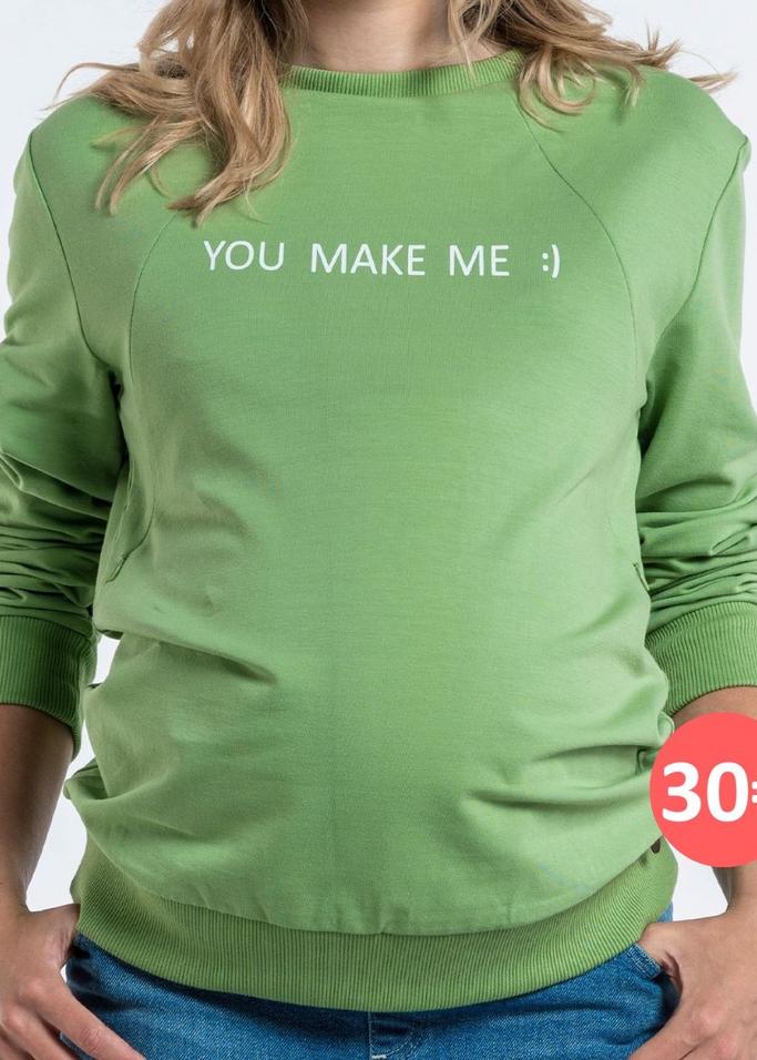 green maternity sweater