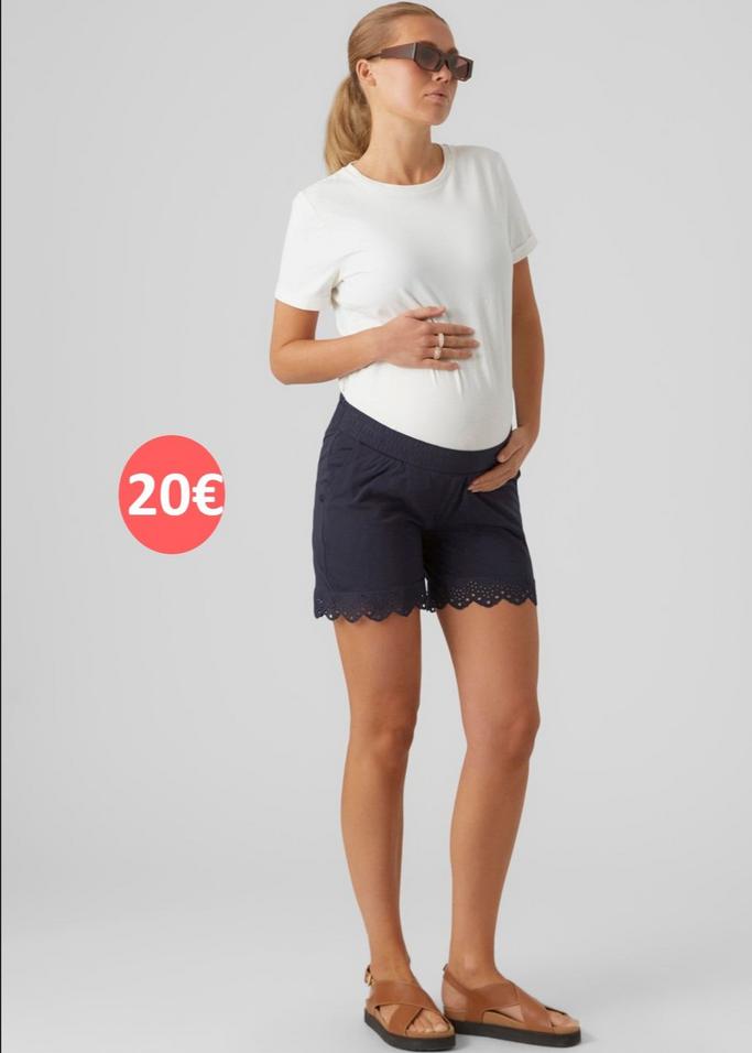 short de grossesse bleu