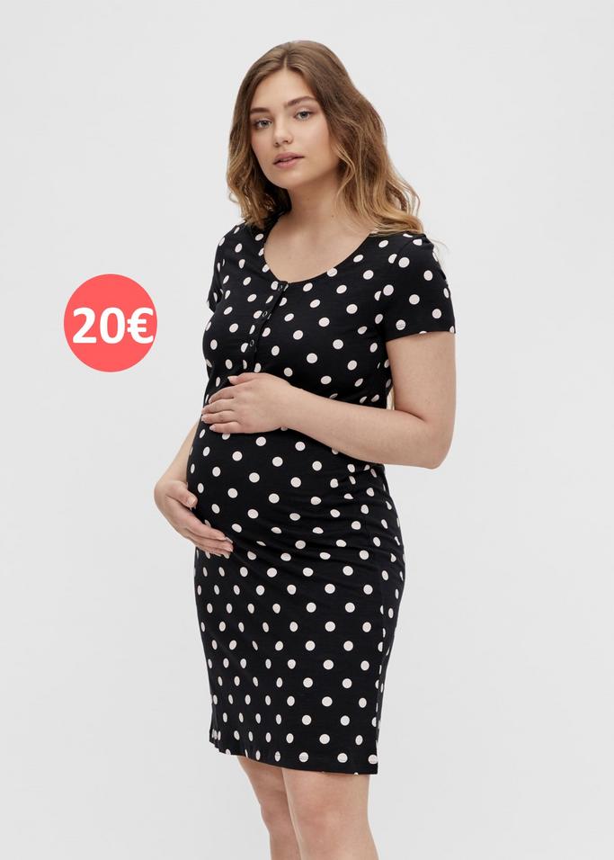 robe de grossesse noire pois blancs
