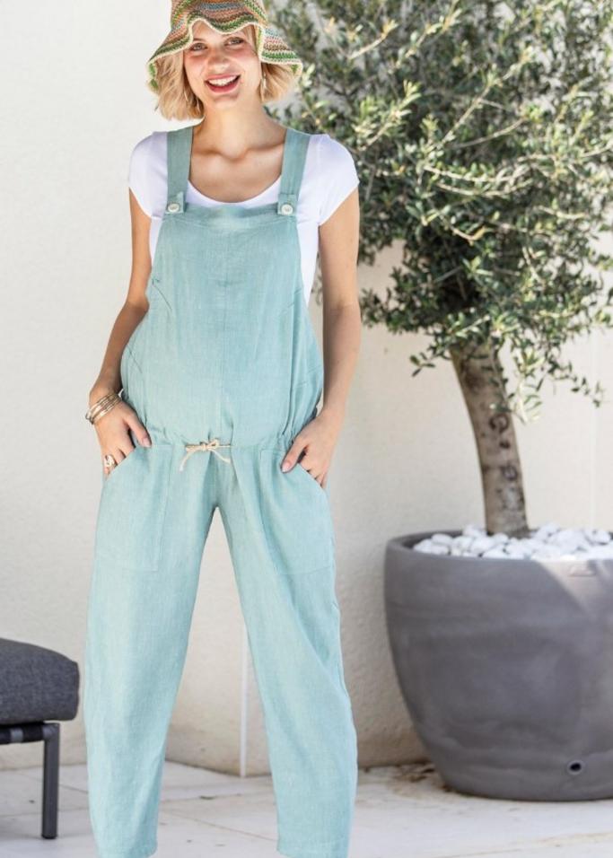 green maternity jumpsuit