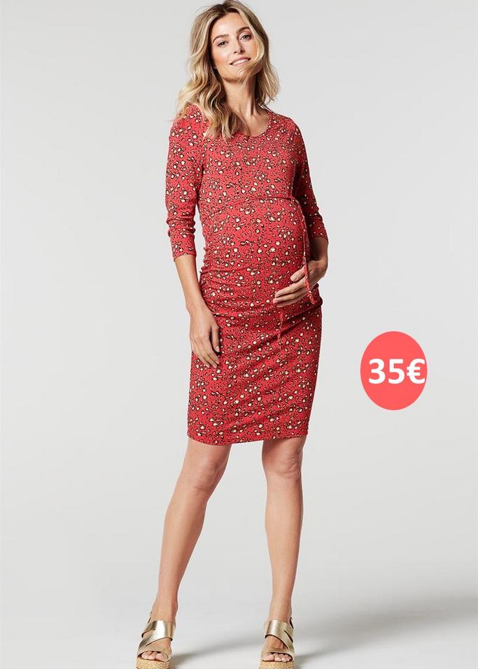 red pregnancy dress