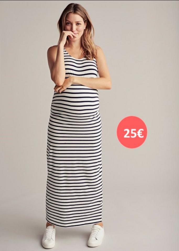 lange zwangerschapskleed navy & white stripes