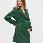 green maternity coat