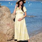 Formal yellow maternity dress