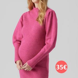 robe de grosses en maille rose