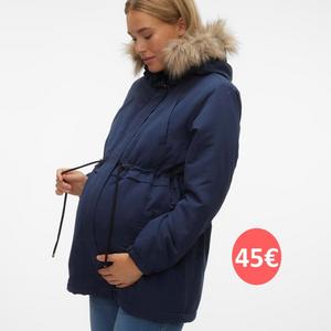 blauwe zwangerschapsjas