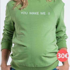 green maternity sweater