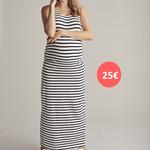 Lange zwangerschapsjurk stripes
