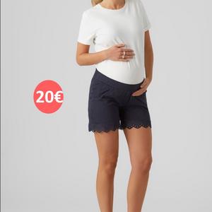 short de grossesse bleu