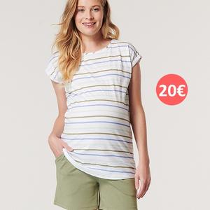 T-shirt de grossesse rayé