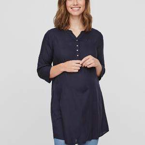 blue maternity tunic