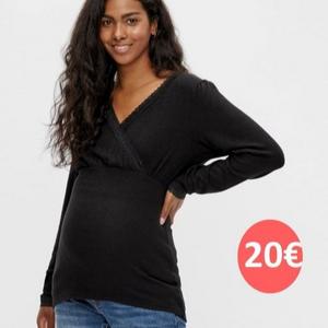 top de grossesse noir