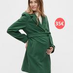 Green maternity coat
